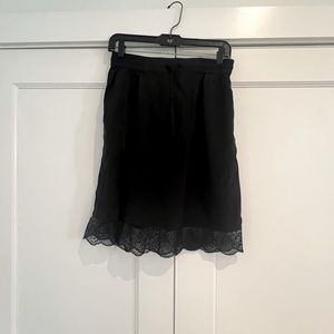Zadig & Voltaire Guitar Silk Skirt Size 38. Silk lace trim